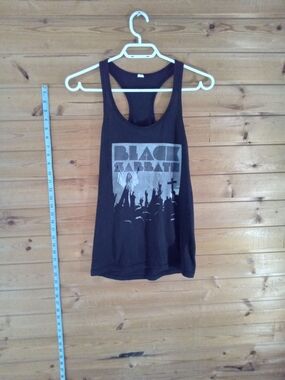 Black Graphic Racerback Tank Top - Black Sabbath